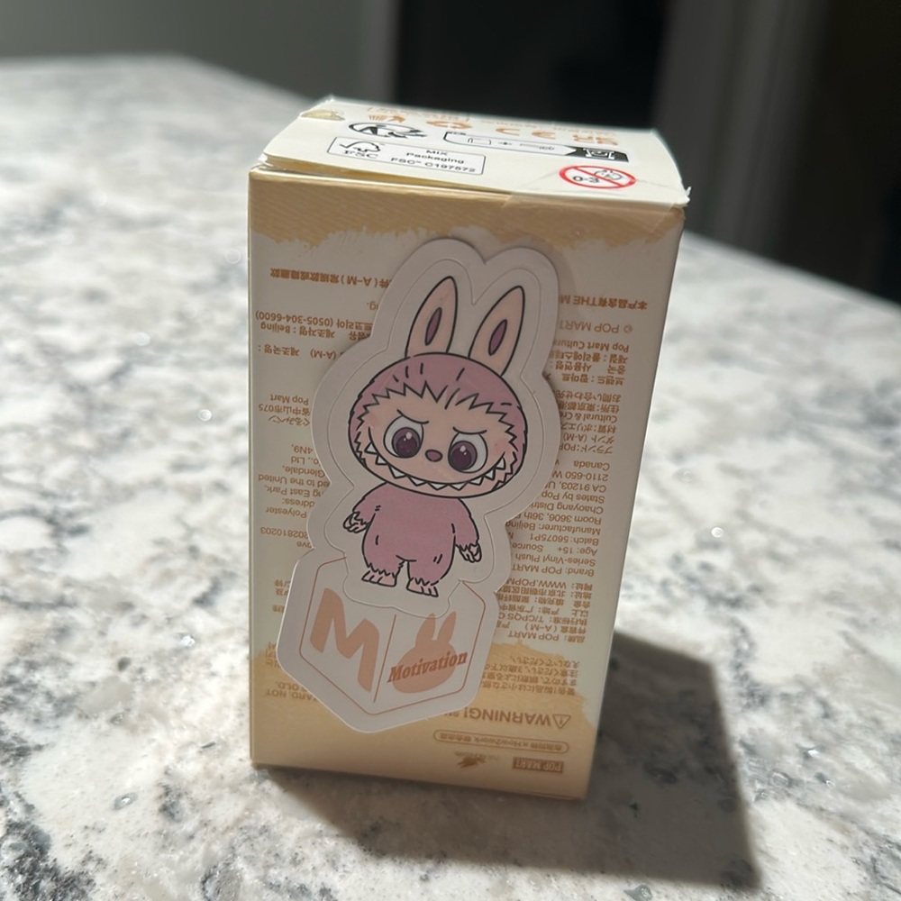 POP MART Labubu V4 The Monsters Pin For Love Alphabet Plush Pendant - Letter M